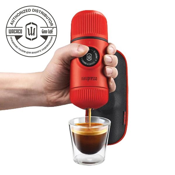 Nanopresso Elements Lava Red від WACACO® Портативна еспресо машина Нанопрессо світло-червоний + чохол WA-12 фото