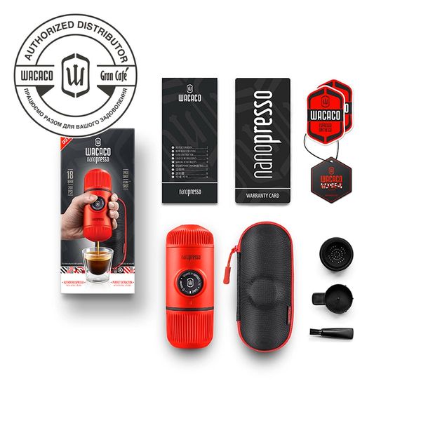 Nanopresso Elements Lava Red від WACACO® Портативна еспресо машина Нанопрессо світло-червоний + чохол WA-12 фото