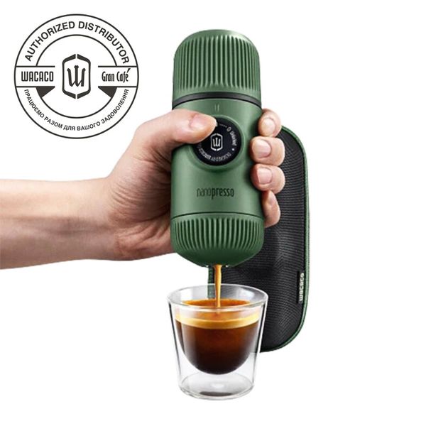 WACACO Nanopresso Elements Moss Green + Case Портативна еспресо машина Нанопрессо темно-зелений + чохол WA-13 фото