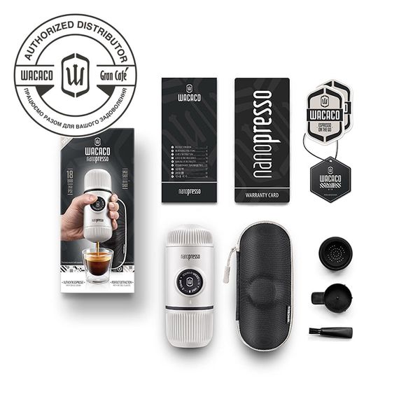 Nanopresso Elements Chill White від WACACO® Портативна еспресо машина Нанопрессо холодний білий + чохол WA-14 фото