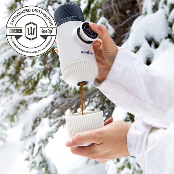 Nanopresso Elements Chill White від WACACO® Портативна еспресо машина Нанопрессо холодний білий + чохол WA-14 фото