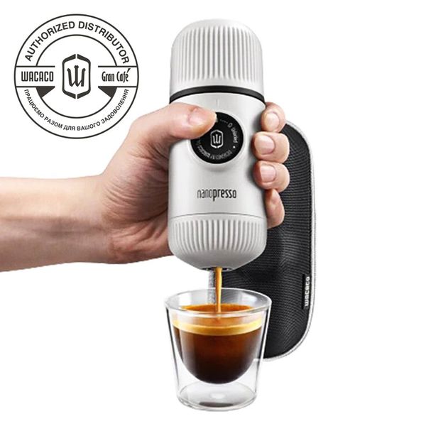 Nanopresso Elements Chill White від WACACO® Портативна еспресо машина Нанопрессо холодний білий + чохол WA-14 фото